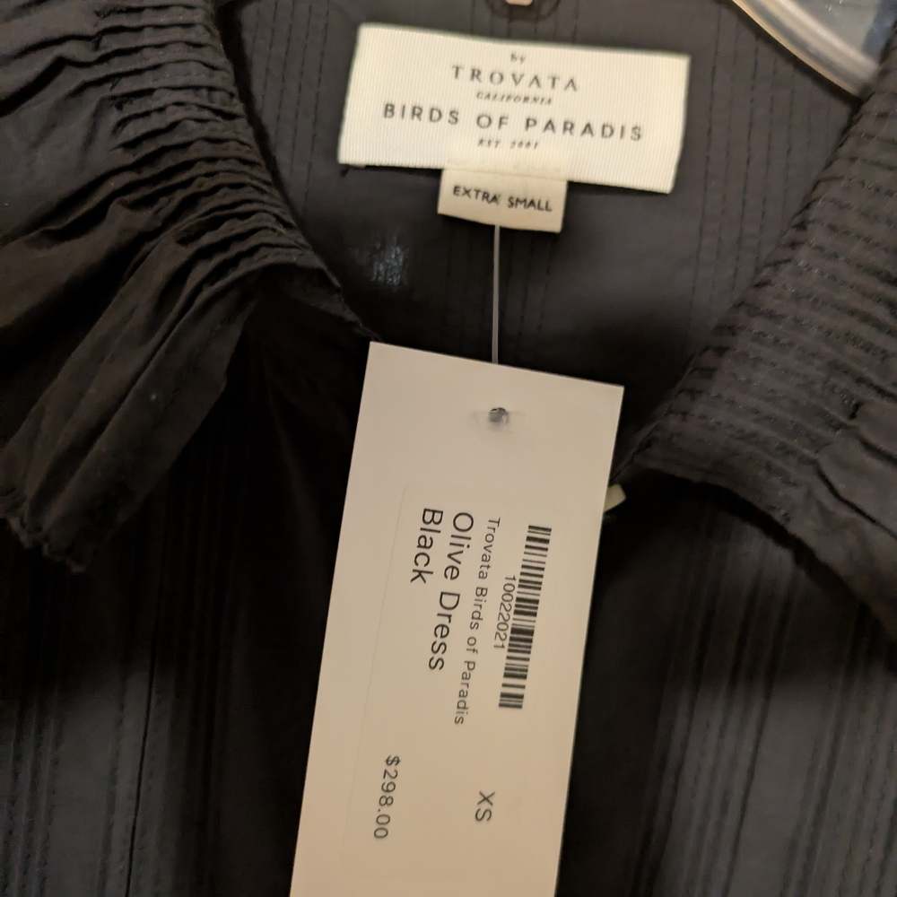 Trovata Birds Of Paradise Blk Long Sleeve Olive Dress Unworn NEW W/Original Tags